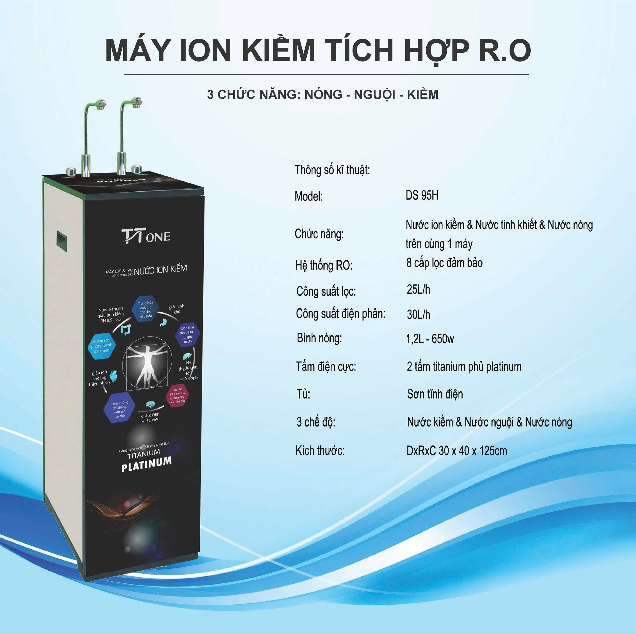 Máy nước tạo ion kiềm mang thương hiệu TTONE